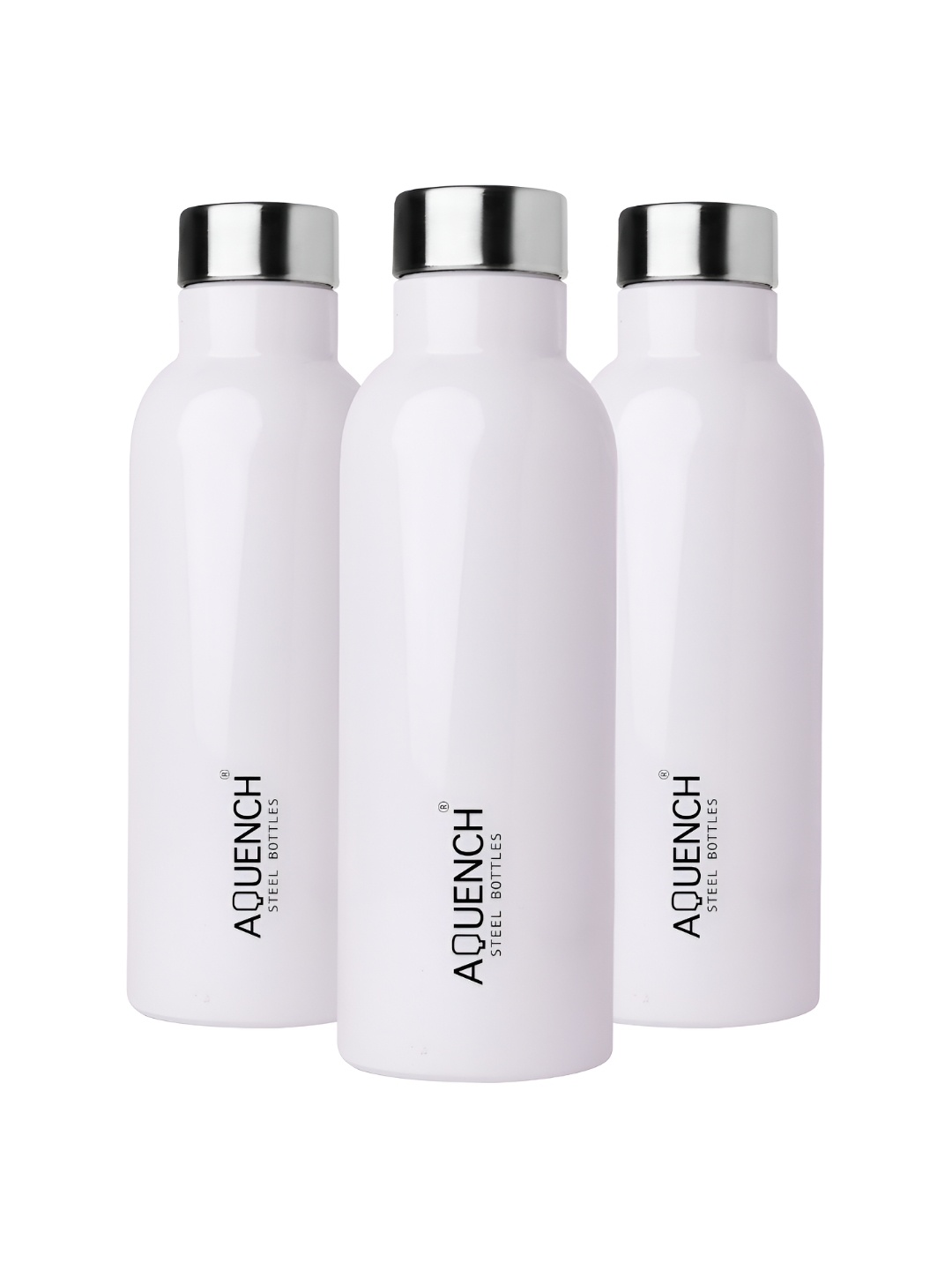 

AQUENCH White 3 Pieces Stainless Steel Water Bottles