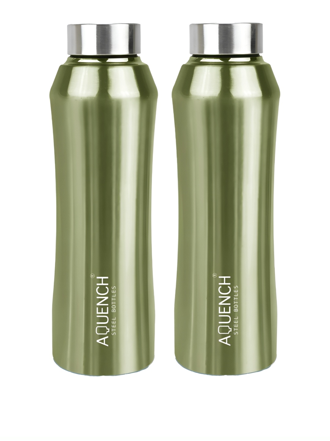 

AQUENCH Green 2 Pieces Stainless Steel Solid Water Bottles 950 L