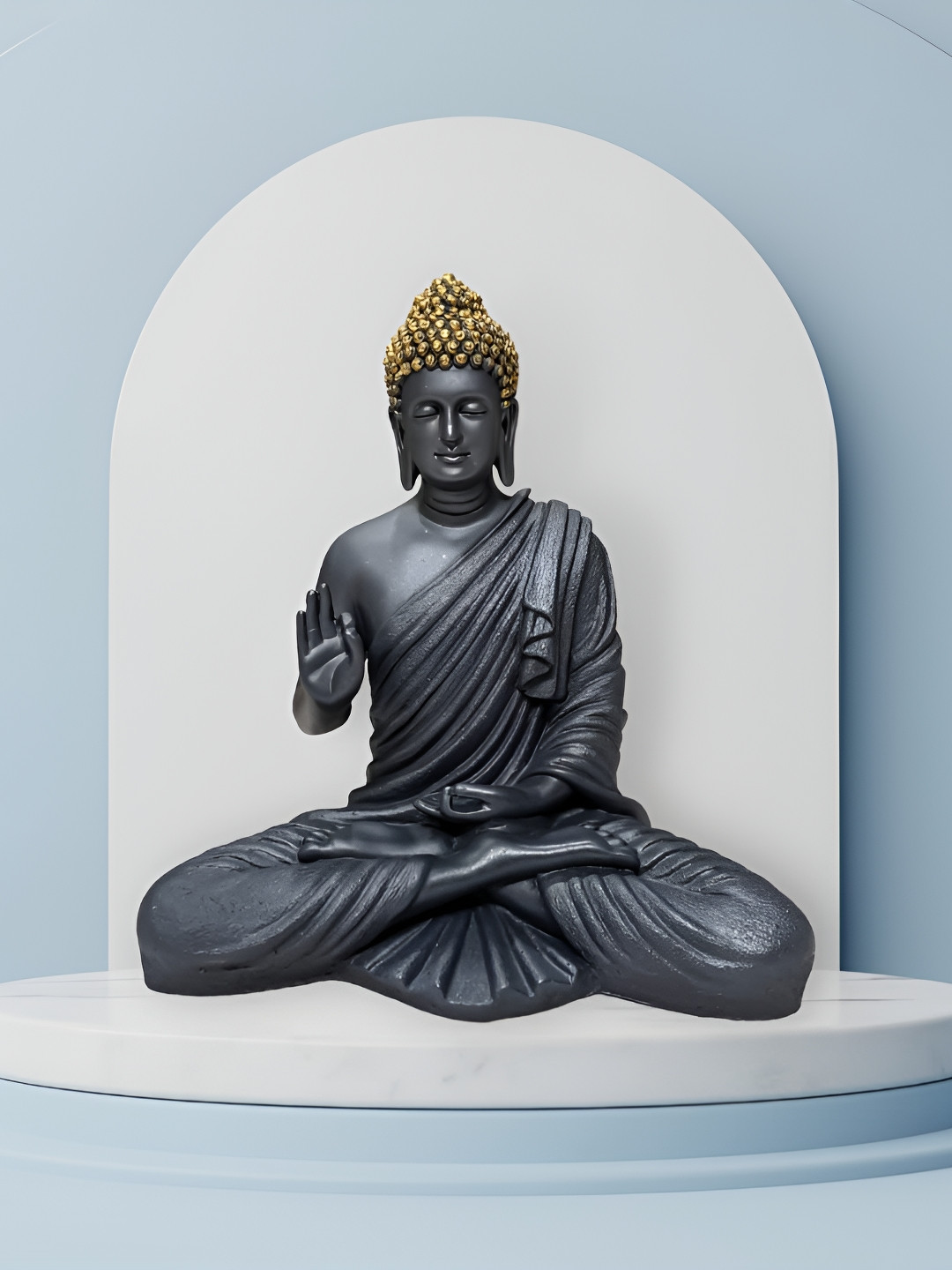 

NB Decors Black Buddha Figurine Showpiece