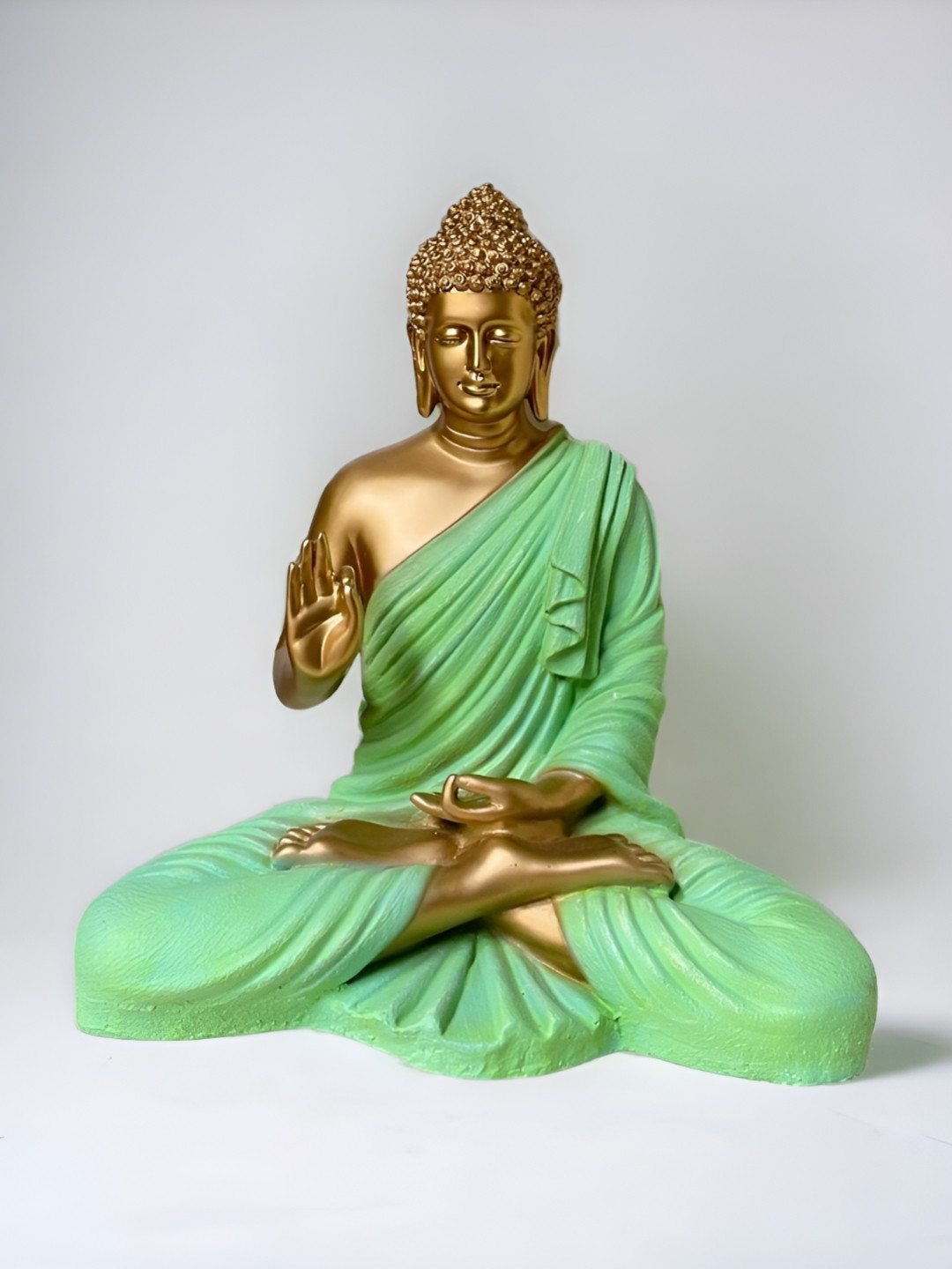 

NB Decors Lime Green & Gold Toned Buddha Figurine Showpiece