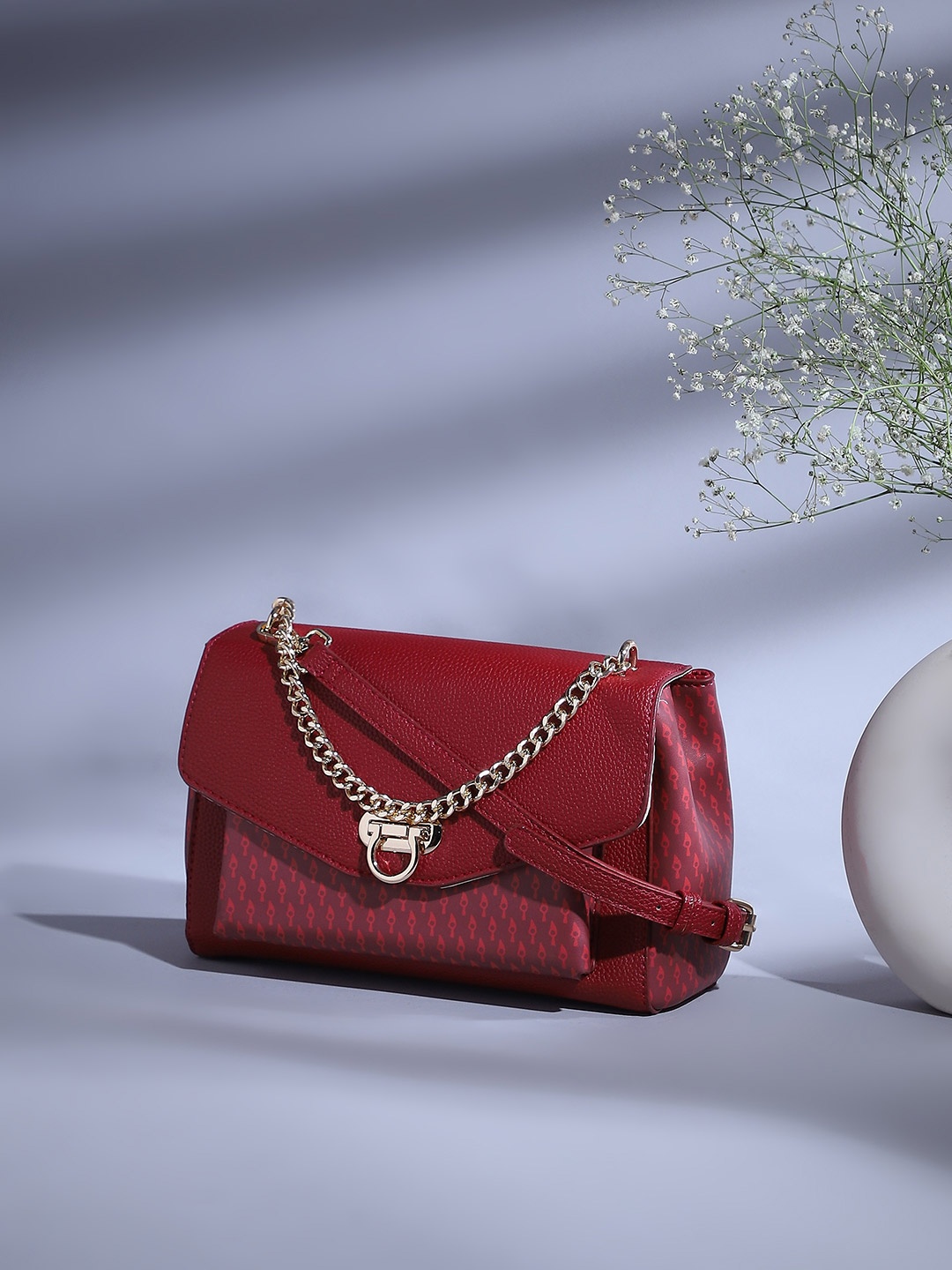 

Biba Abstract Printed Structured Sling Bag, Red