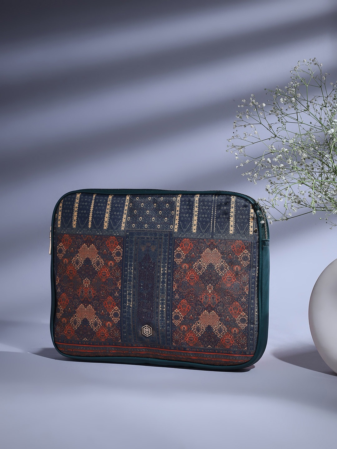 

Biba Ethnic Motif Printed Laptop Sleeve, Green