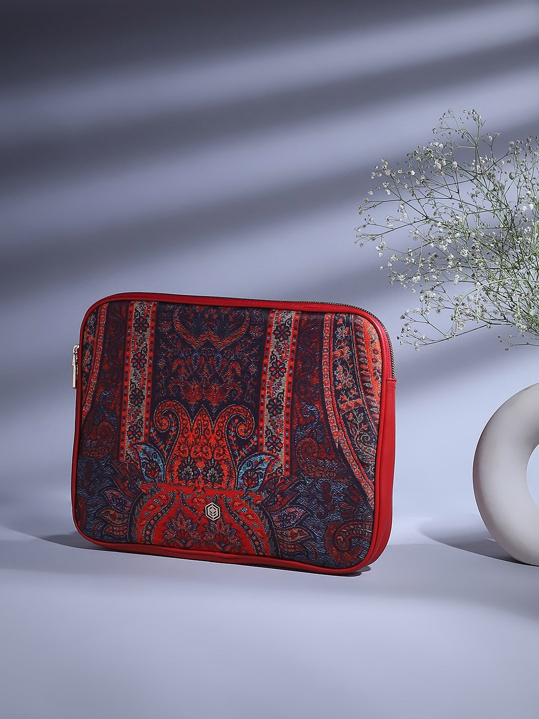 

Biba Printed PU Laptop Sleeve, Red
