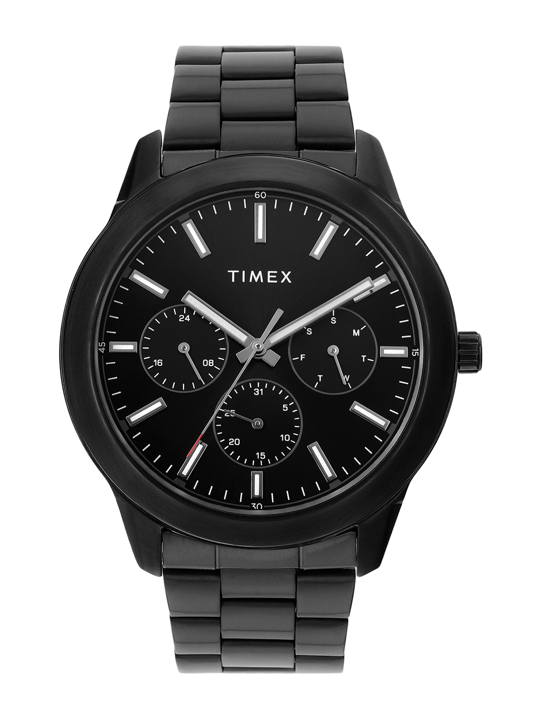 

Timex Men Brass Dial & Stainless Steel Bracelet Style Straps Analogue Watch- TWEG185SMU10, Black