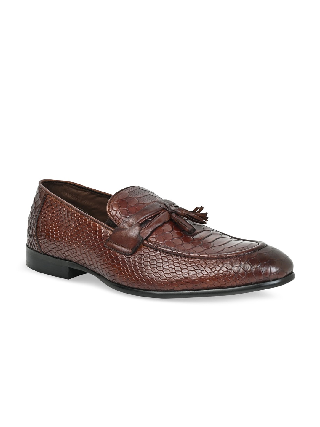 

Regal Men Textured Leather Formal Loafers, Tan