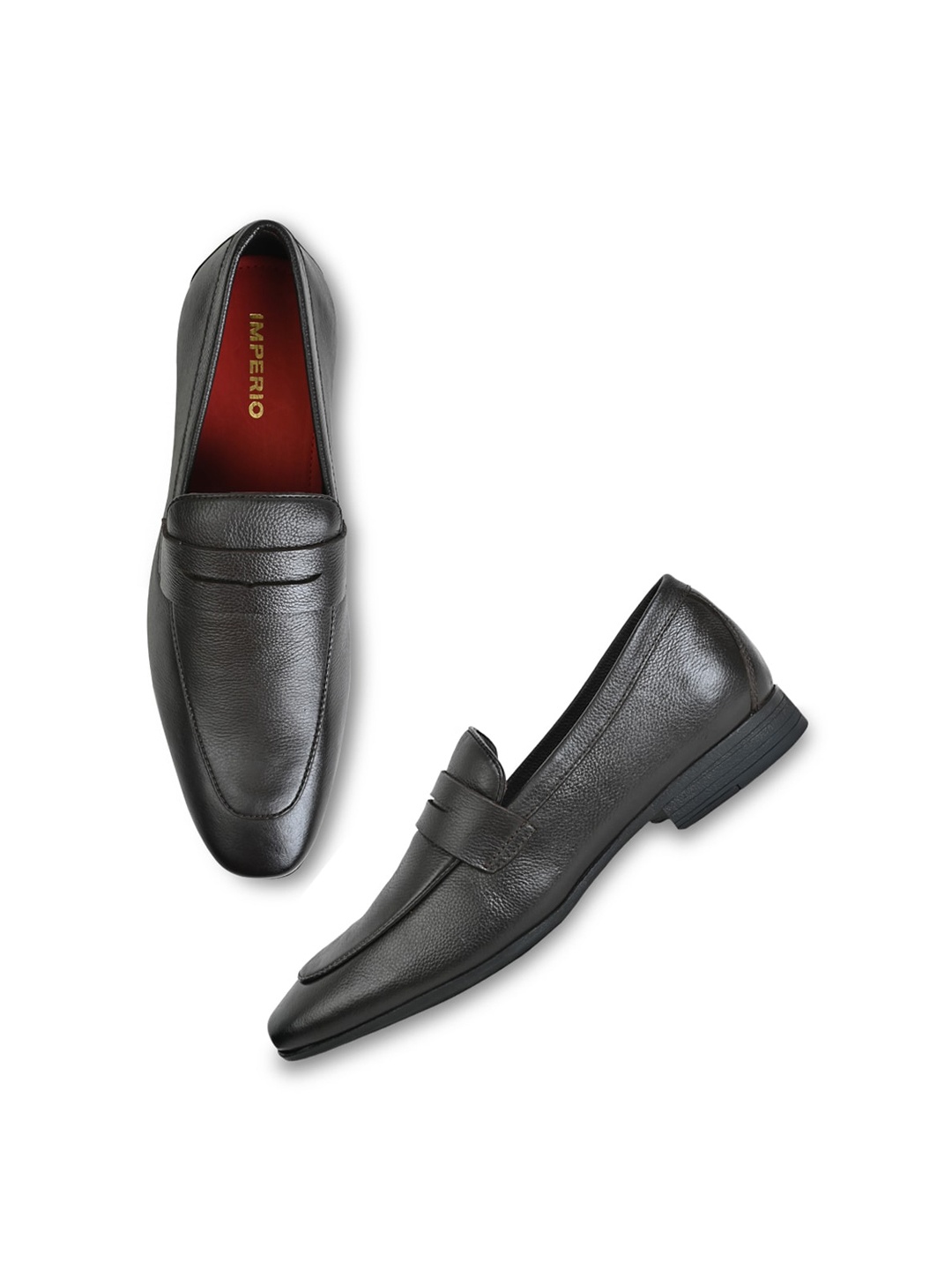 

Regal Men Textured Leather Formal Loafers, Black
