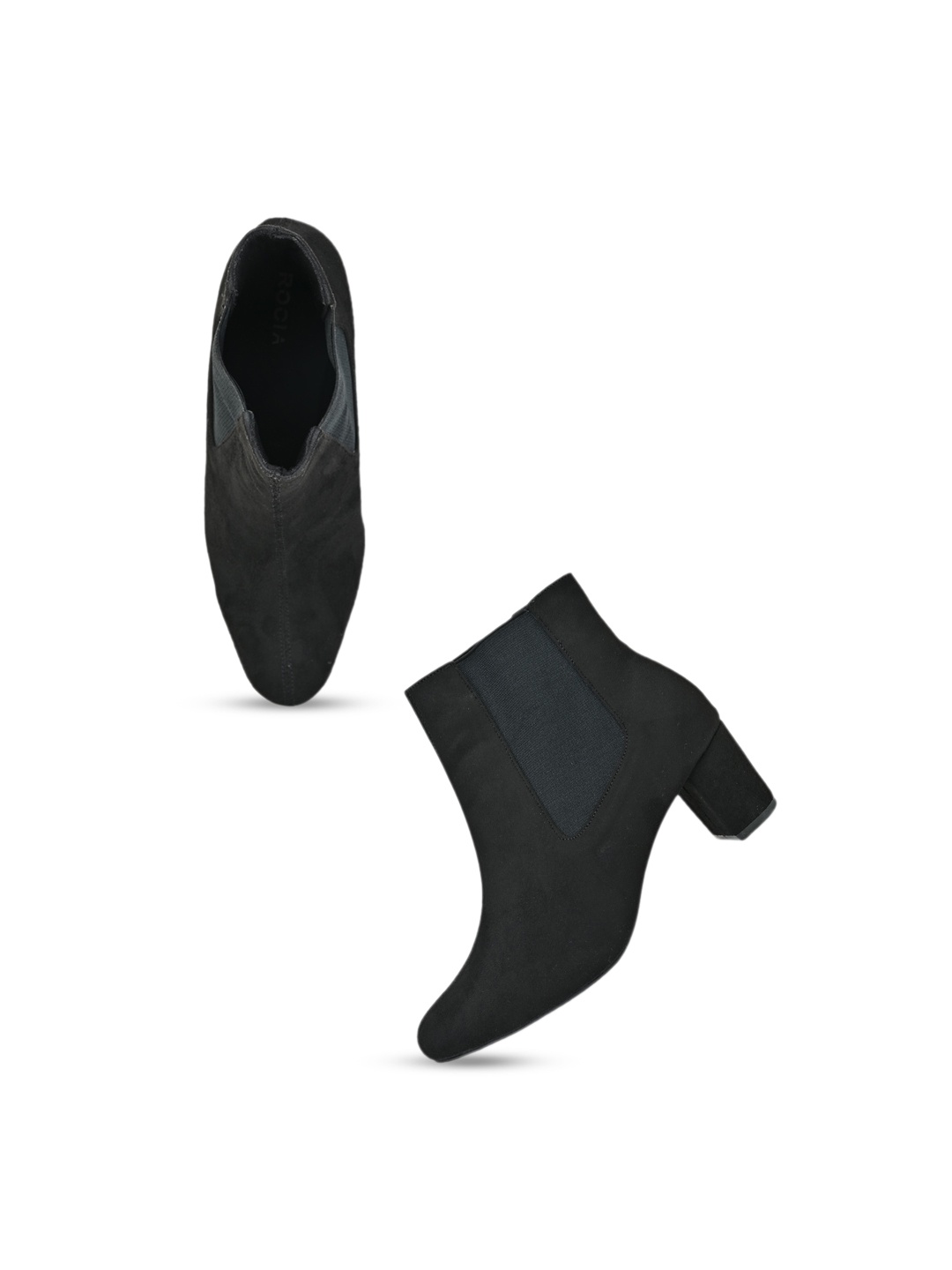 

Rocia Women Block-Heeled Mid-Top Chelsea Boots, Black