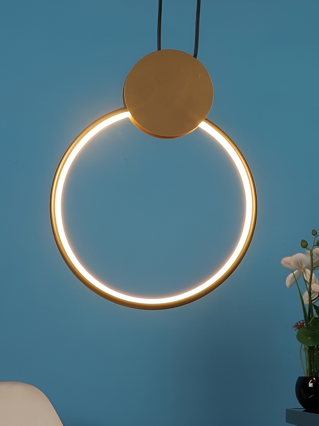 

ELIANTE Gold-Toned & White Aluminium Contemporary Spherical Shaped Ceiling Lamp