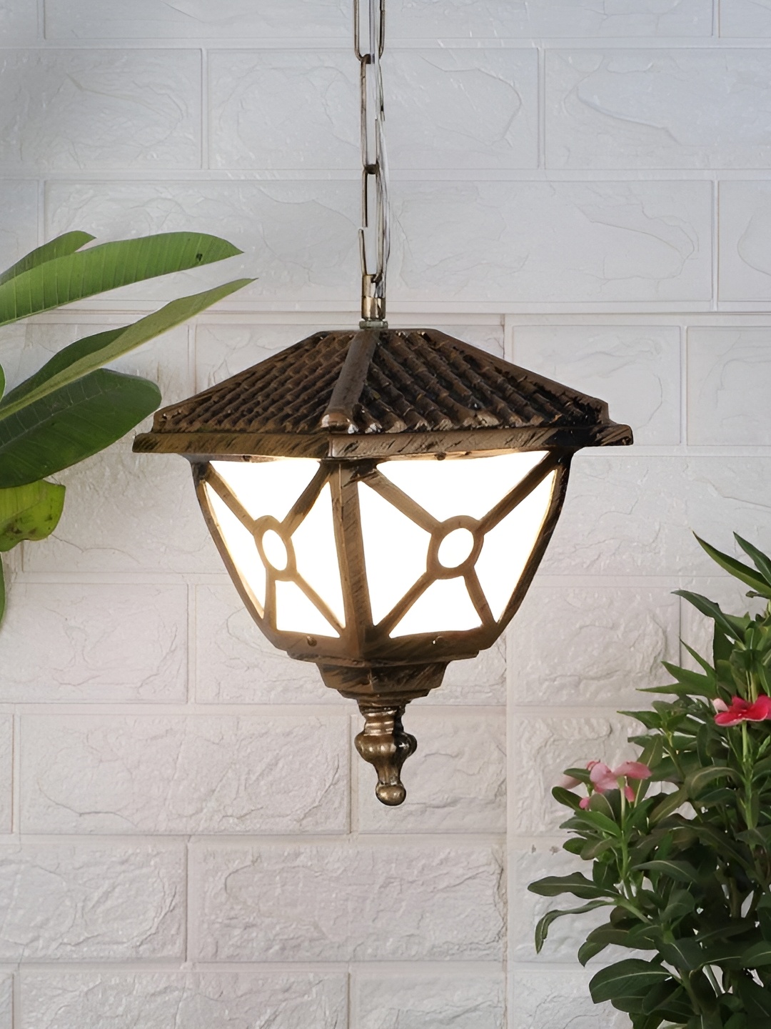 

ELIANTE Gold-Toned Textured Iron Contemporary Ceiling Lamp