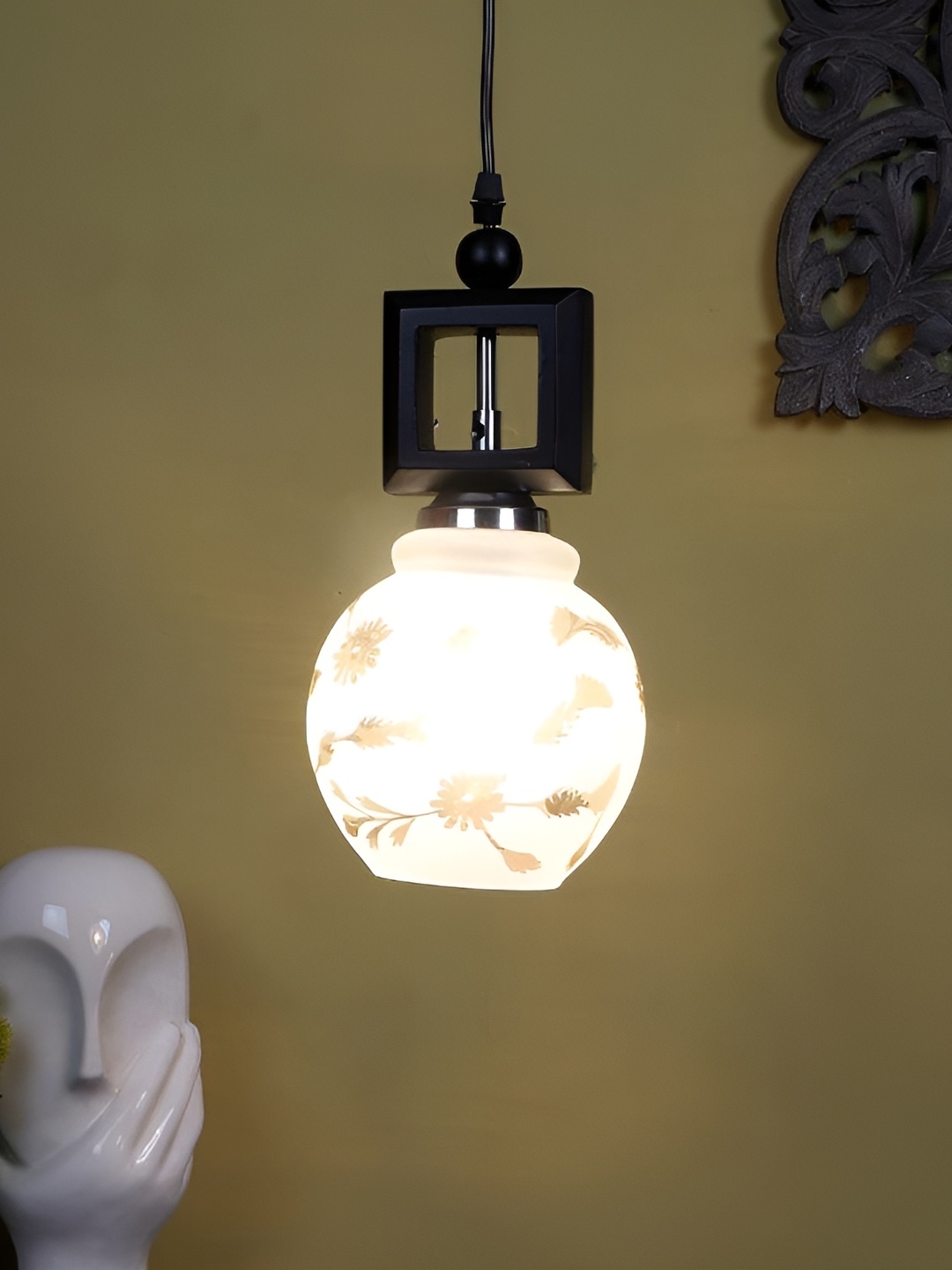 

ELIANTE Brown & White Textured Iron Contemporary Ceiling Lamp