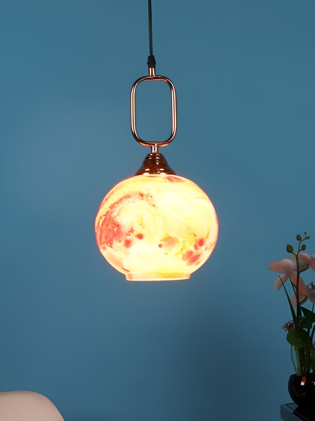 

ELIANTE Copper & Red Iron Spherical Contemporary Ceiling Lamp