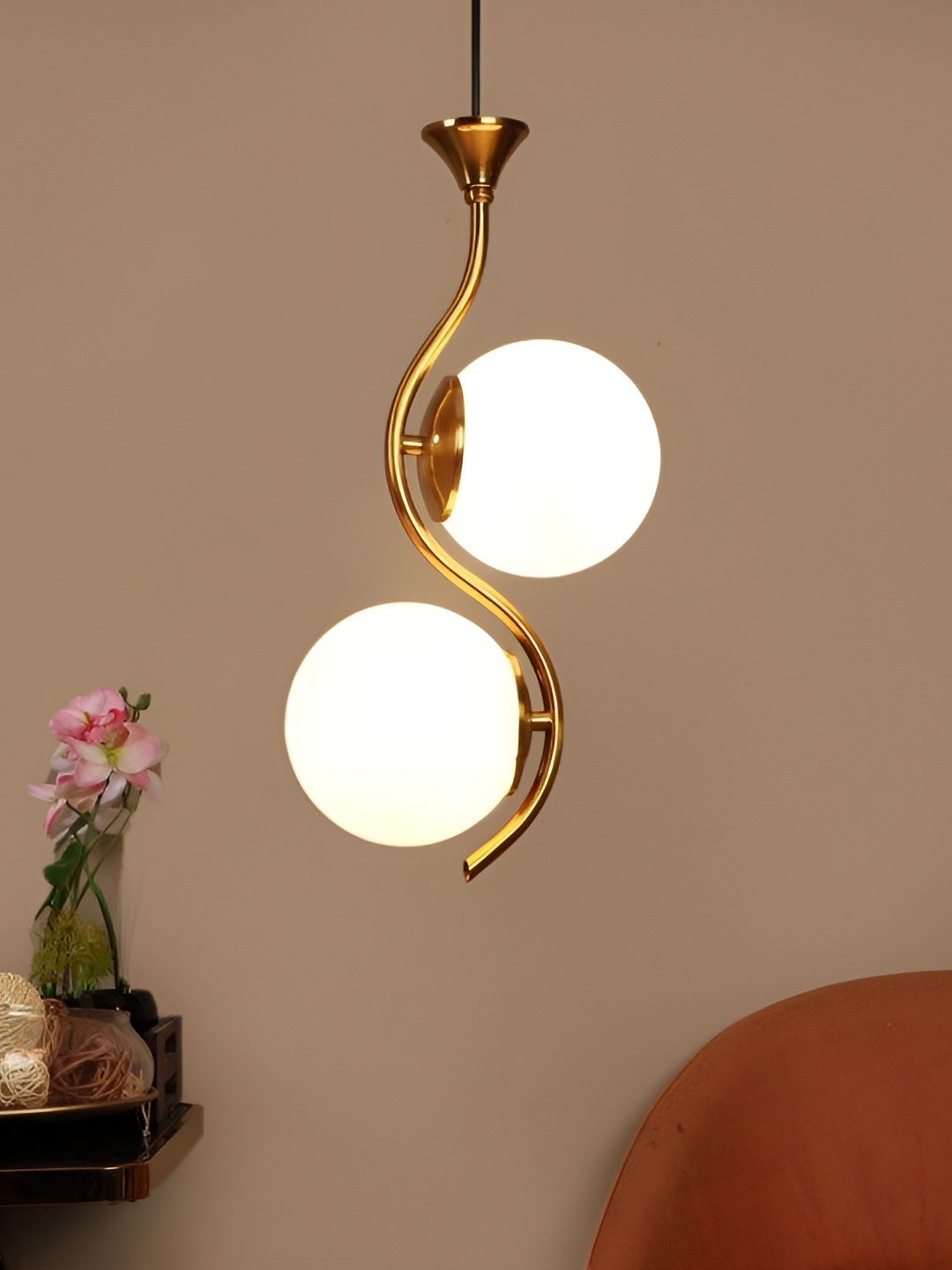 

ELIANTE Gold Toned & White Iron Contemporary Ceiling Lamp