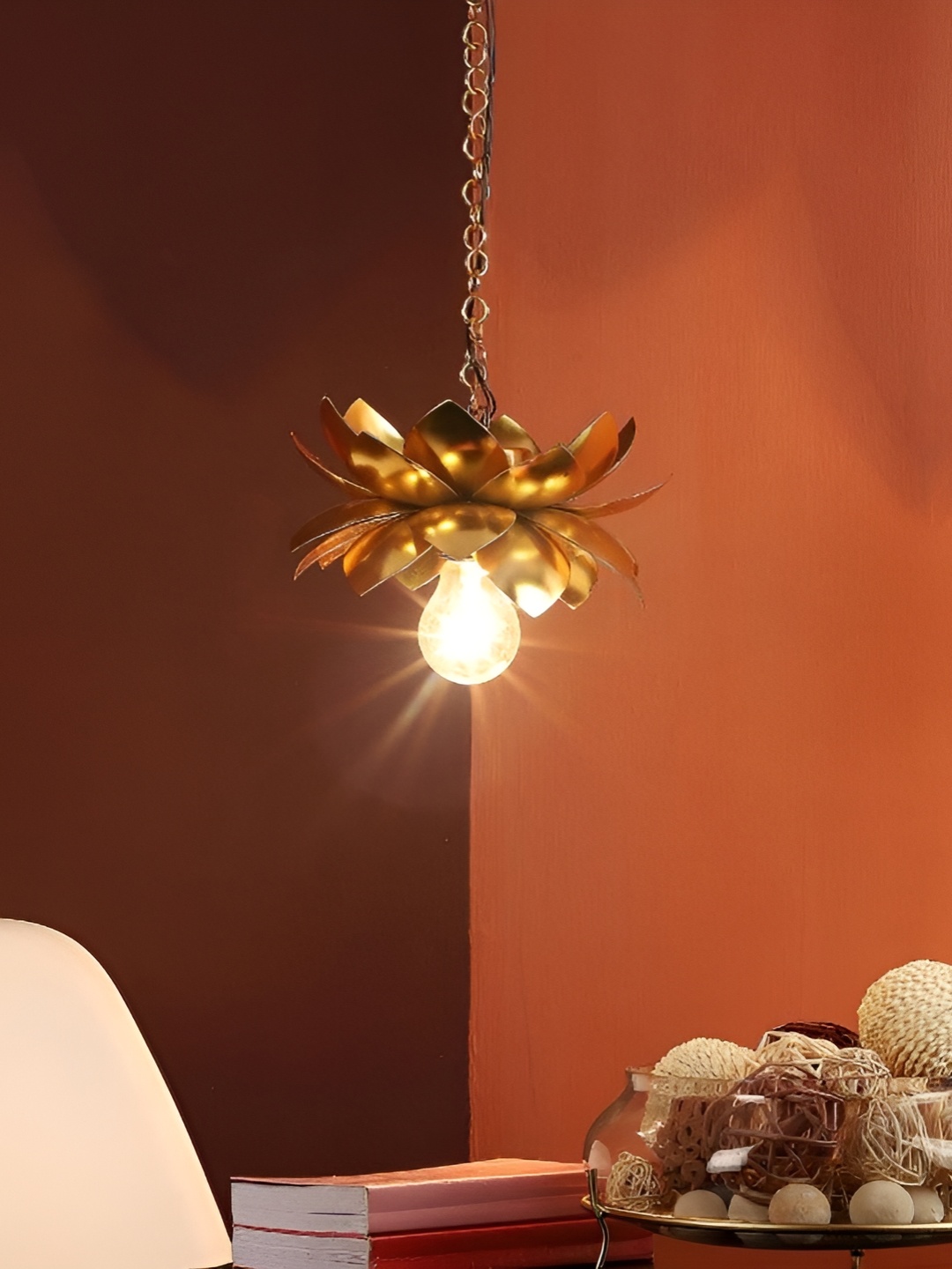 

ELIANTE Gold-Toned Iron Contemporary Hanging Ceiling Lamp