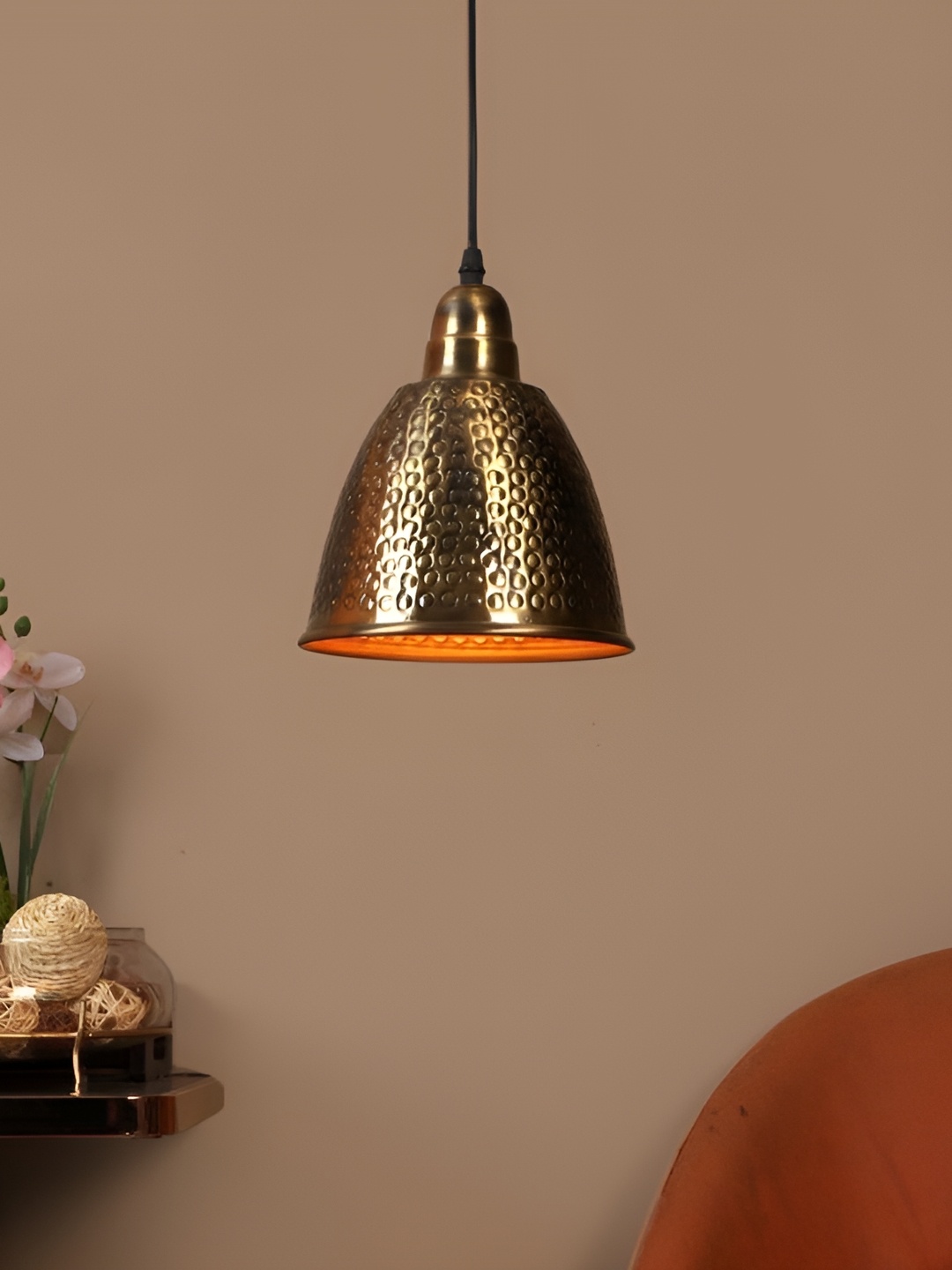 

ELIANTE Gold-Toned Iron Contemporary Hanging Ceiling Lamp