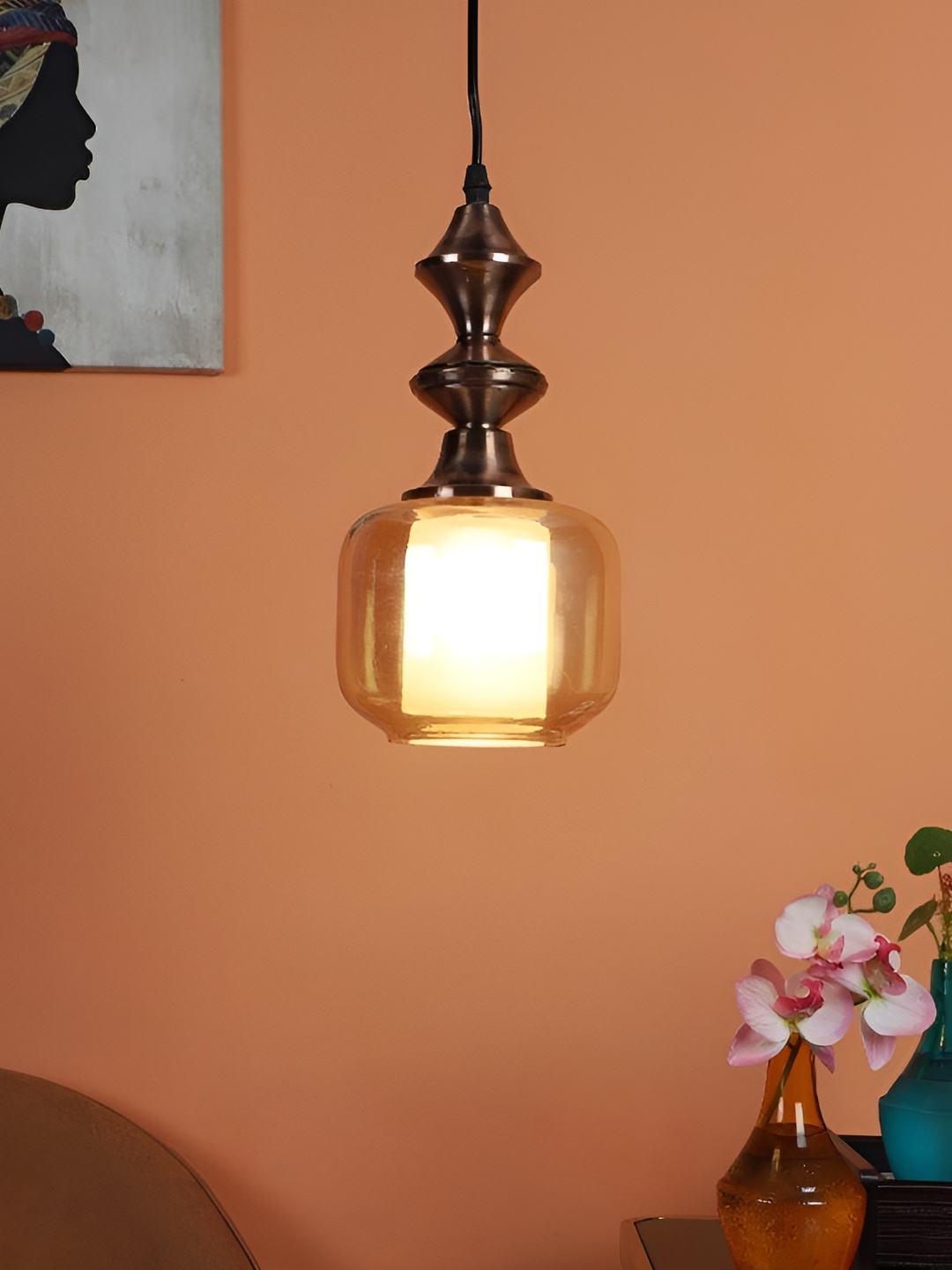 

ELIANTE Copper-Toned Iron Contemporary Hanging Ceiling Lamp