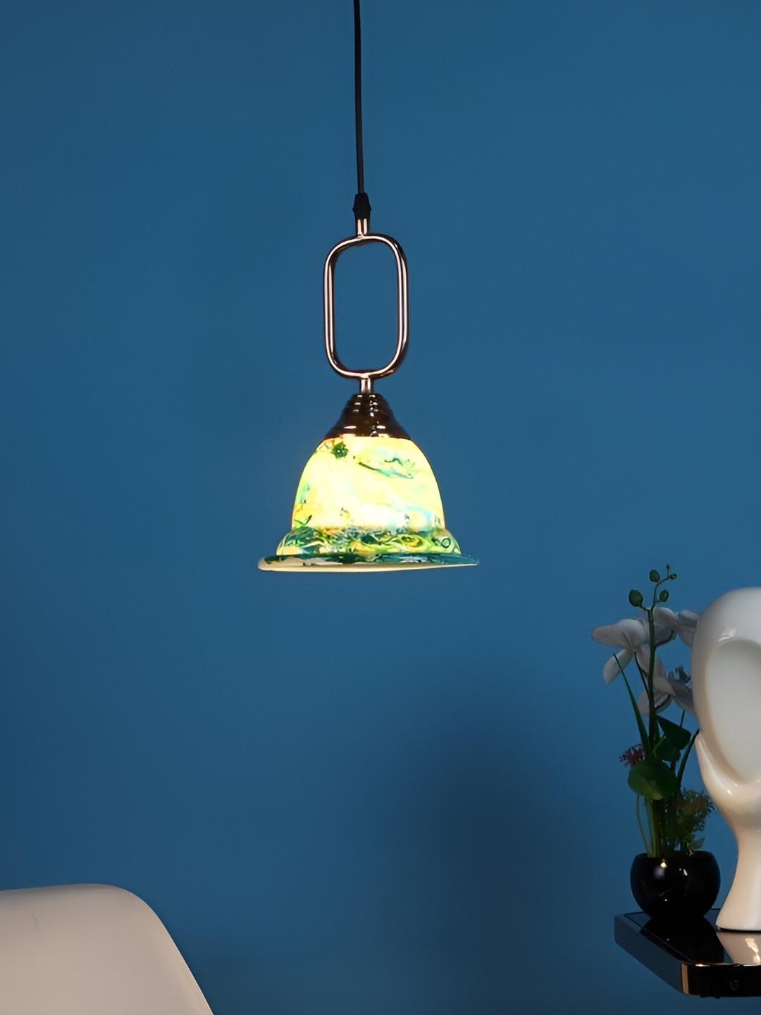 

ELIANTE Copper Toned & Green Iron Contemporary Ceiling Lamp