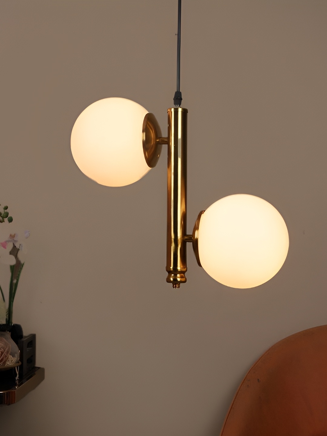 

ELIANTE Gold Toned and White Iron Contemporary Ceiling Lamp