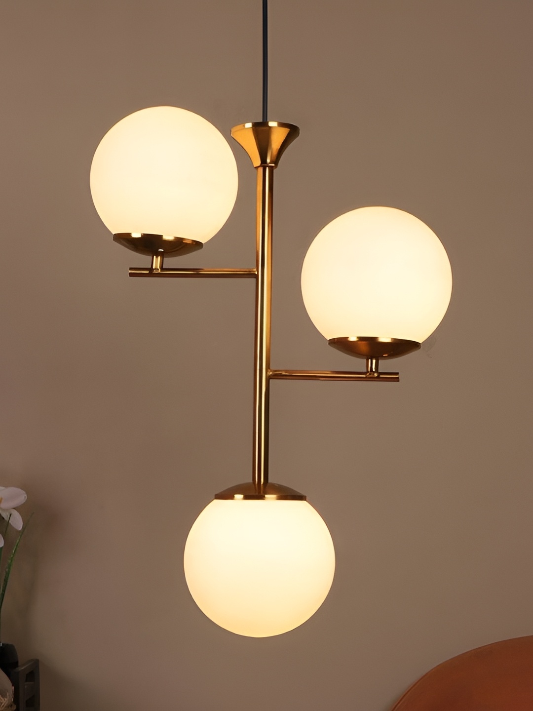 

ELIANTE Gold-Toned & White Spherical Contemporary Ceiling Lamp