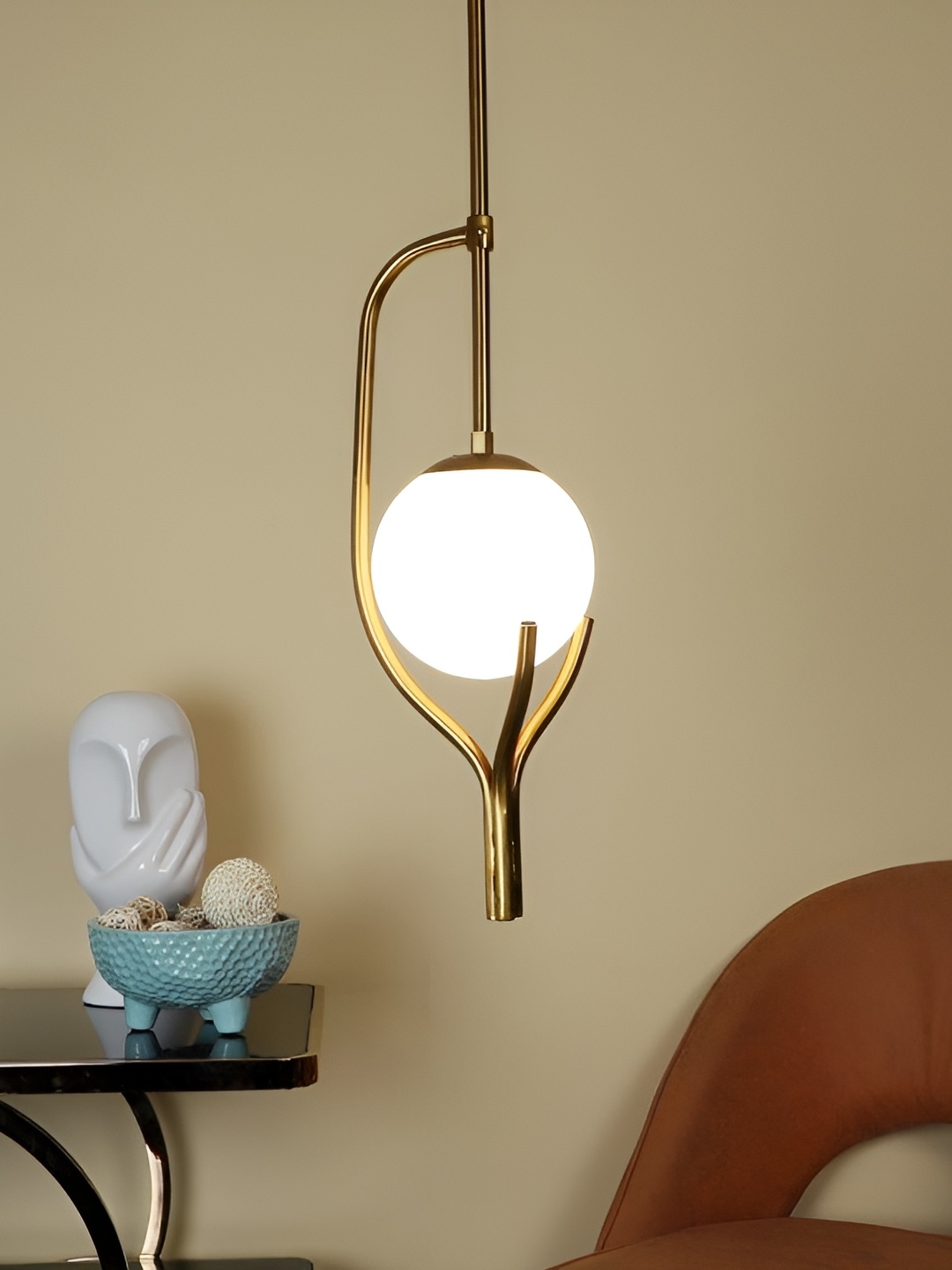 

ELIANTE Gold Toned White Iron Contemporary Hanging Ceiling Lamp
