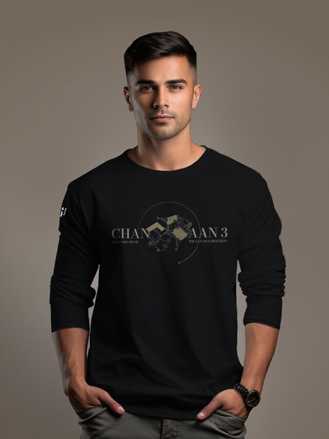 

Aero Armour Typography Printed Pure Cotton T-shirt, Black