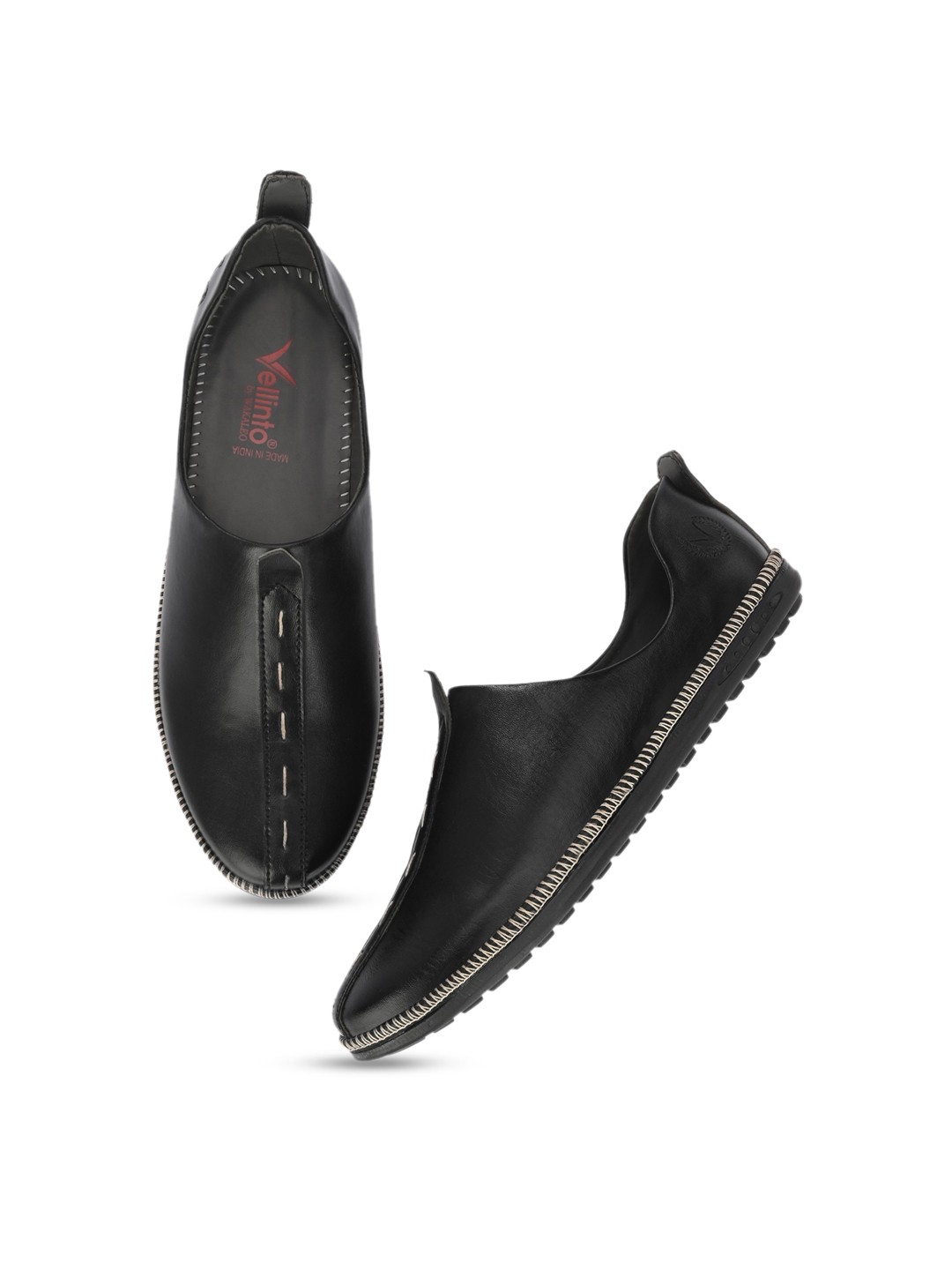 

Vellinto Men Textured Lightweight Loafers, Black