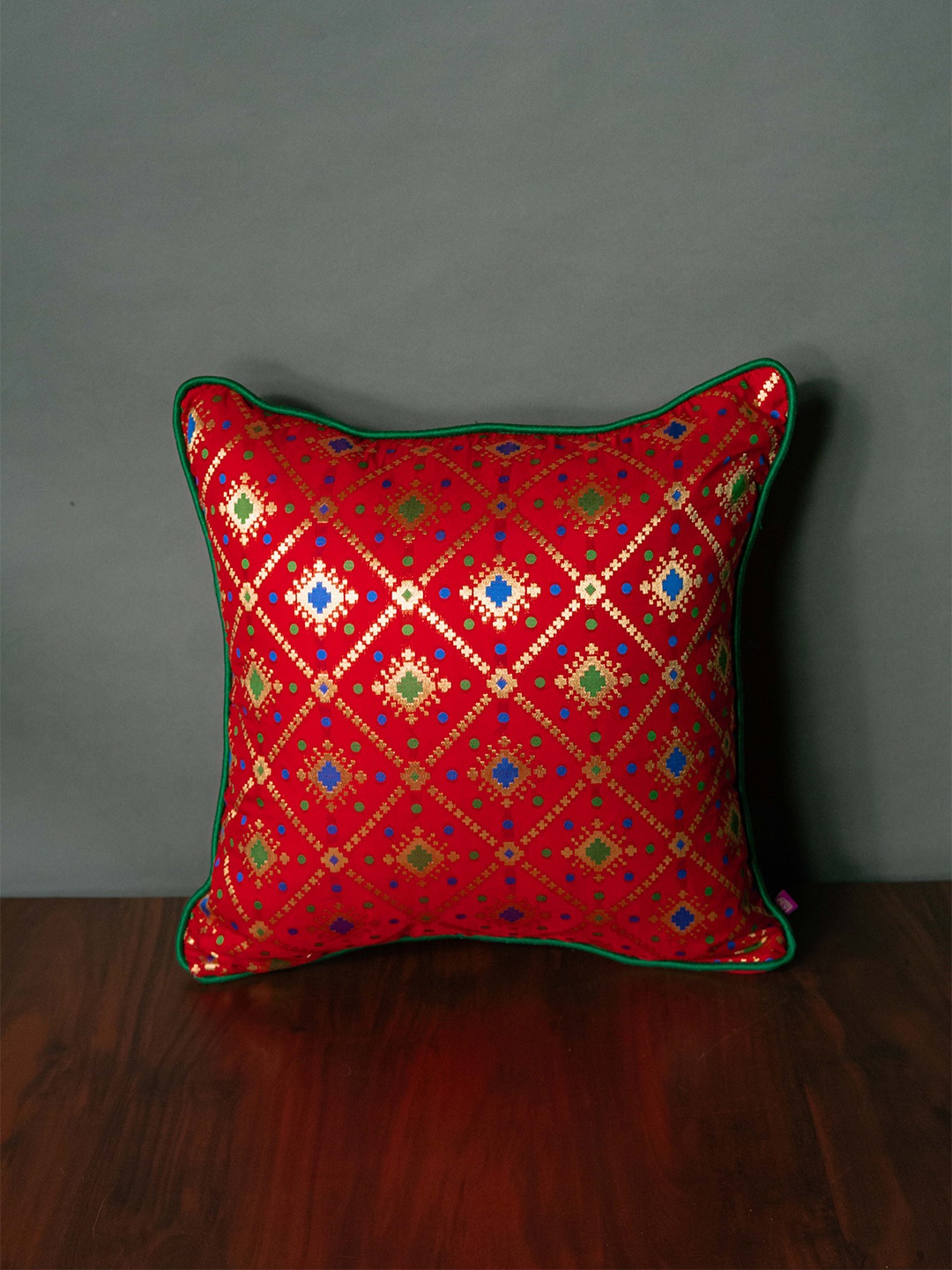 

RoyalDeco Red Blue Ethnic Motifs Square Cushion Covers