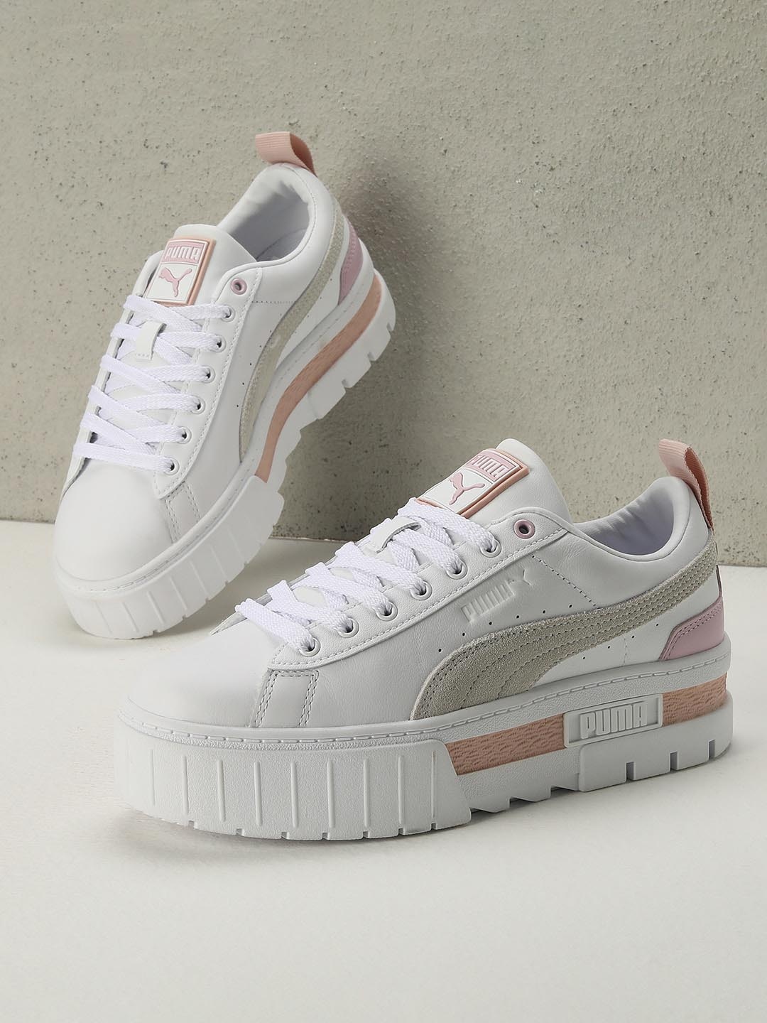 

Puma Women Mayze Leather Sneakers, White