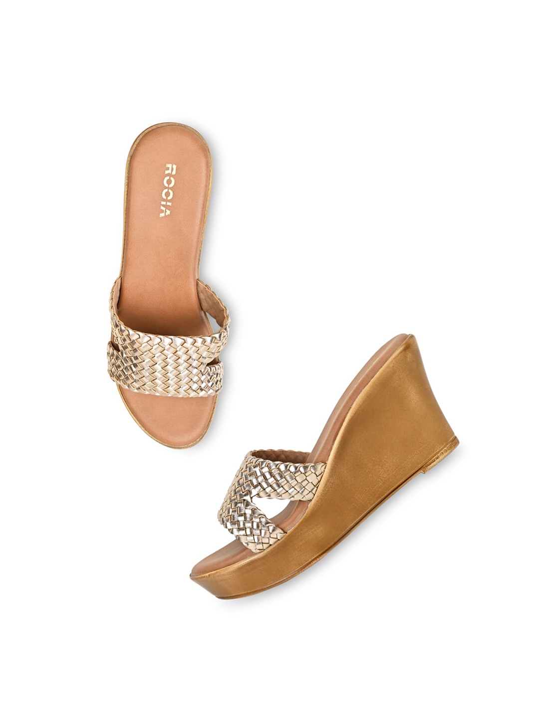 

Rocia Braided Strap Platform Heels, Rose gold