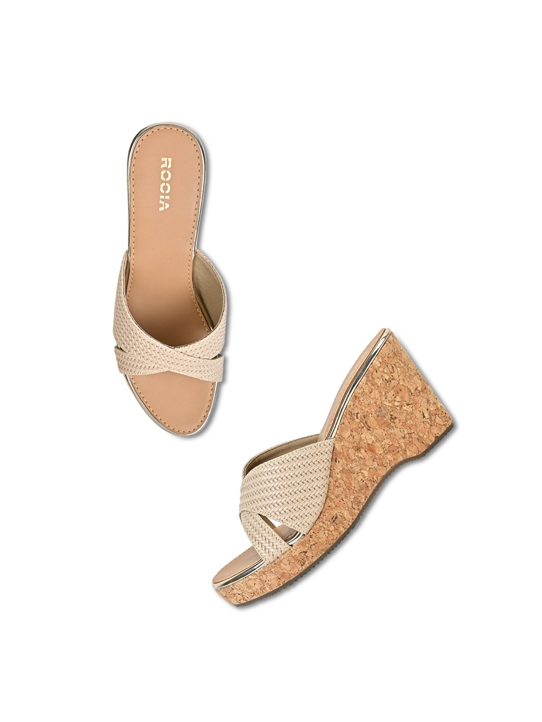 

Rocia Textured Platform Heels, Beige