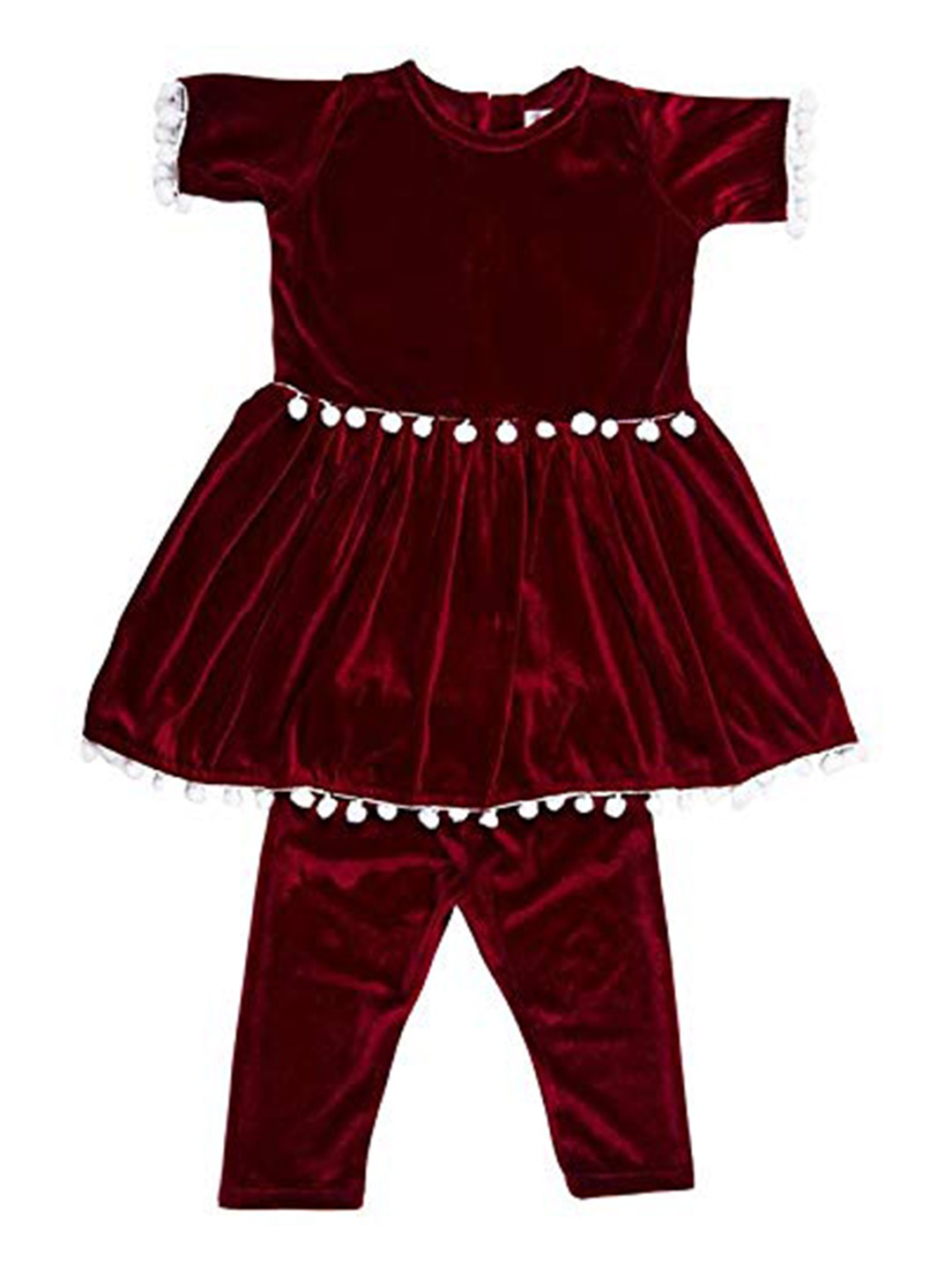 

LYTIX Girls Fit and Flare Lace-Up Velvet Dress, Maroon