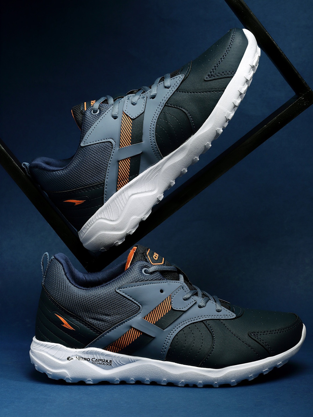 

ASIAN Men Platinum-01Colourblocked Mesh Lace-Up Sneakers, Navy blue