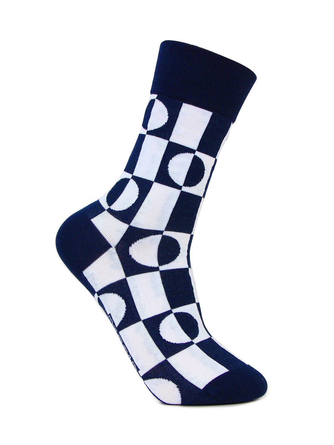 

Bonjour Men Patterned Cotton Ankle-Length Socks, White