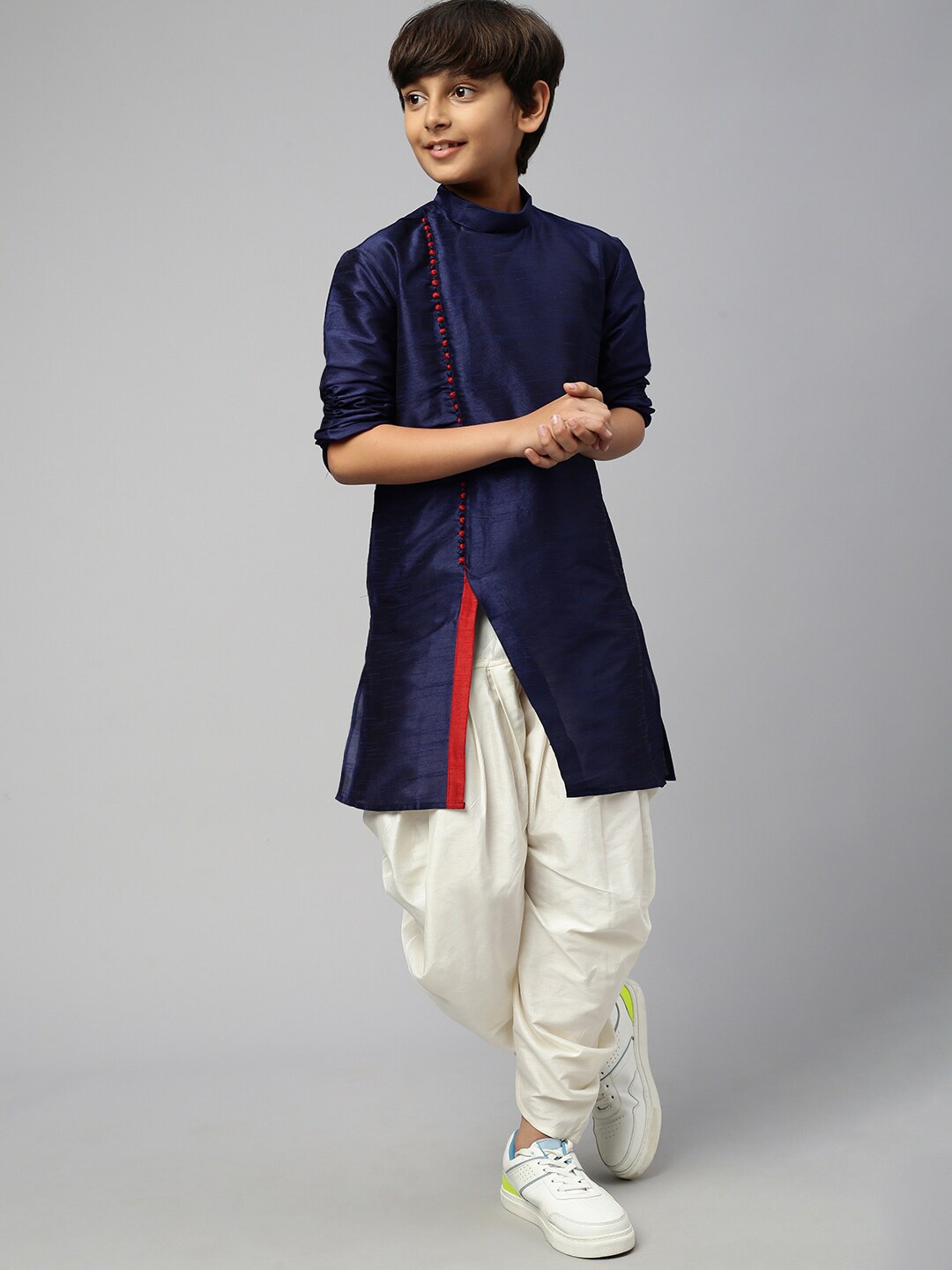 

Sangria Boys Mandarin Collar Straight Kurta, Blue