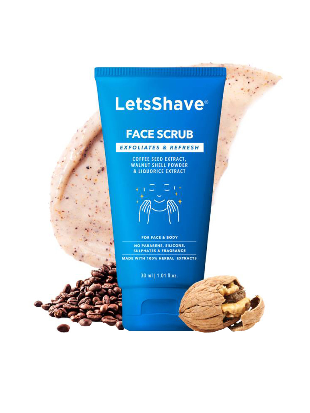

LetsShave Gentle Face Scrub Exfoliates & Refresh - 30ml, Blue