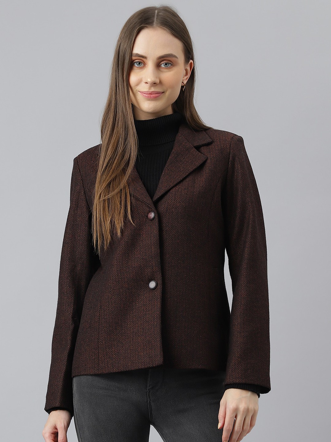 

Latin Quarters Self-Designed Single-Breasted Blazer, Rust