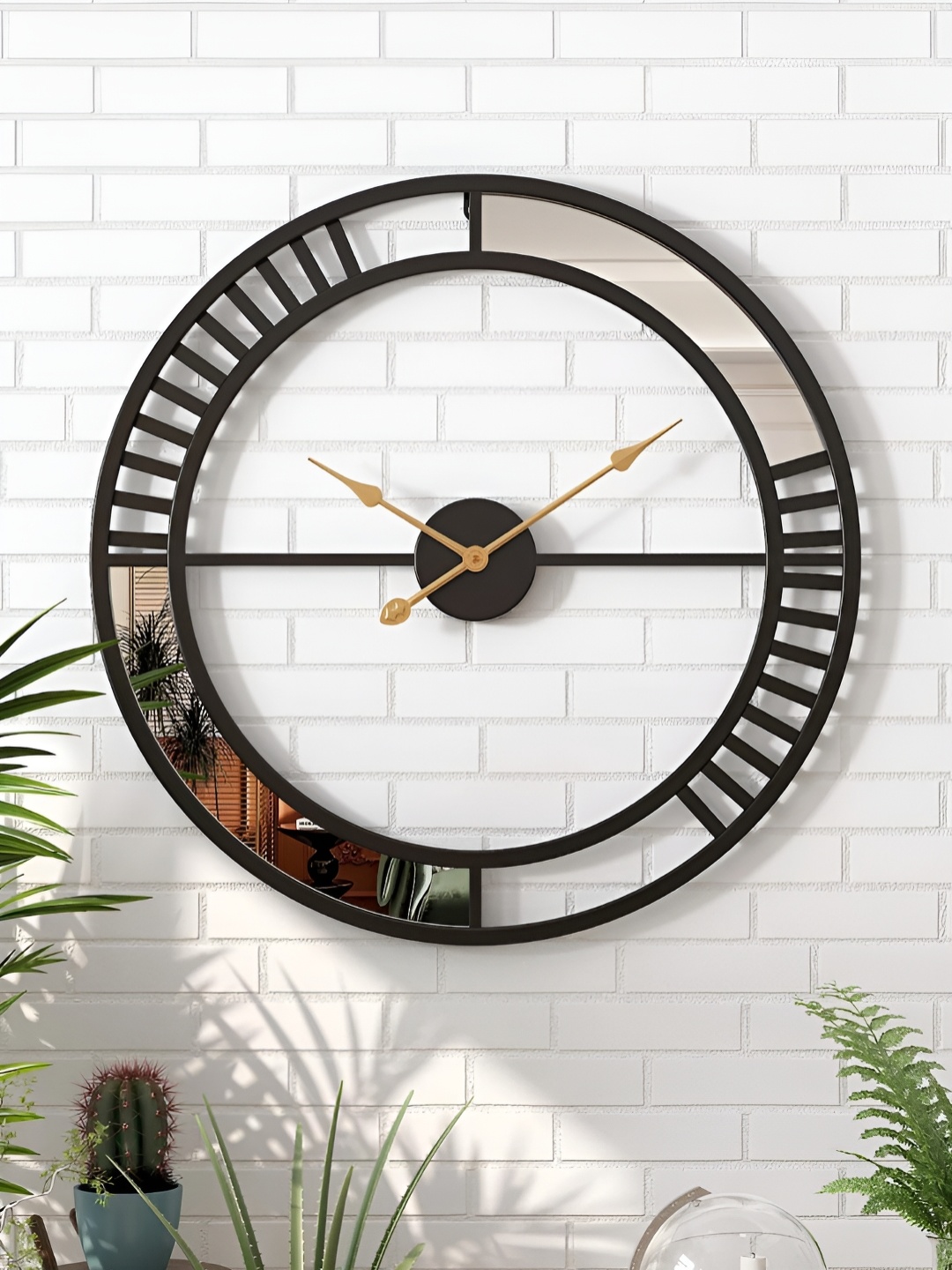 Writings On The Wall Black Solid Round Contemporary Wall Clock