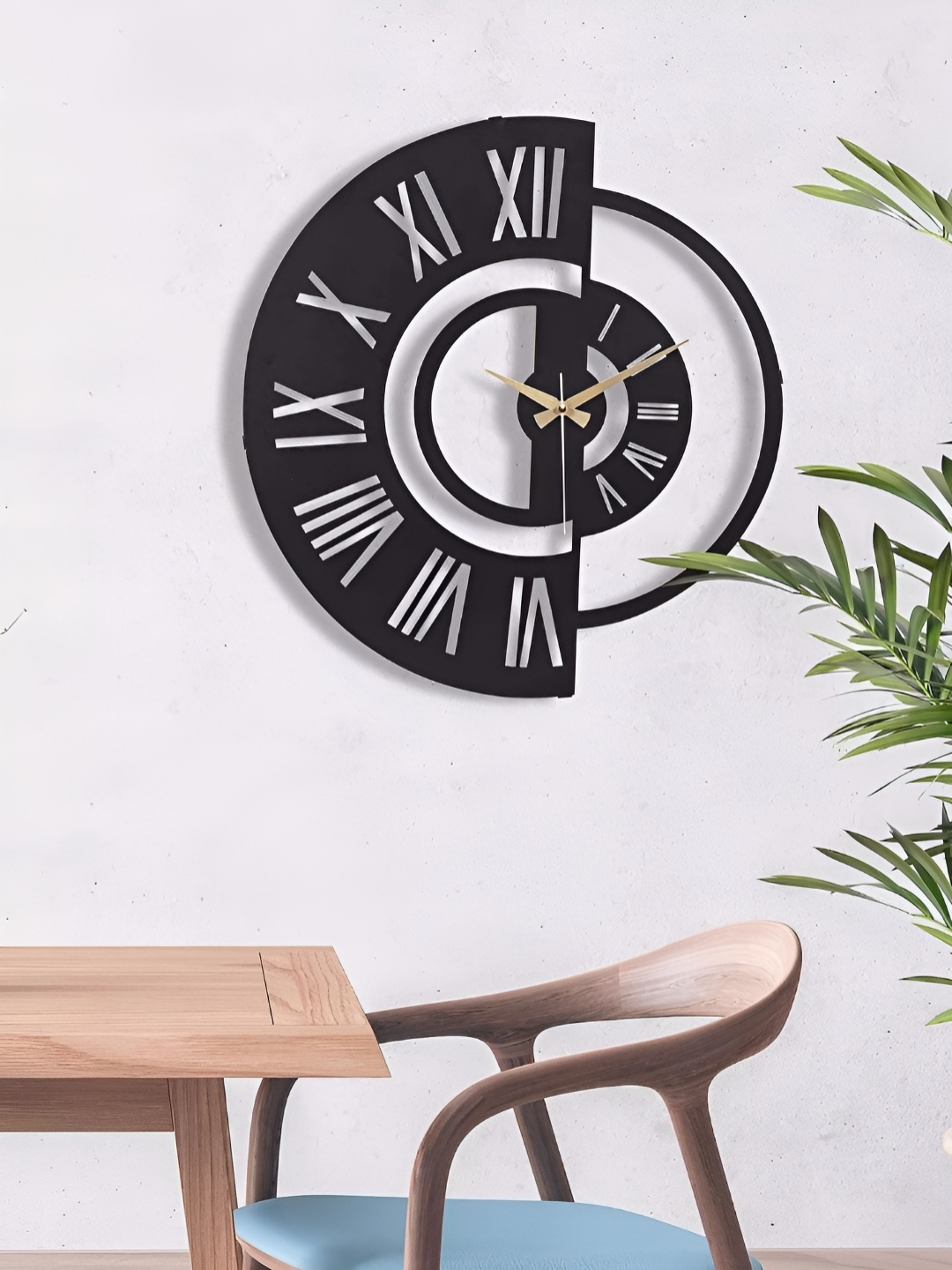 

Writings On The Wall Black Abstract Designer Cutout Wall Clock