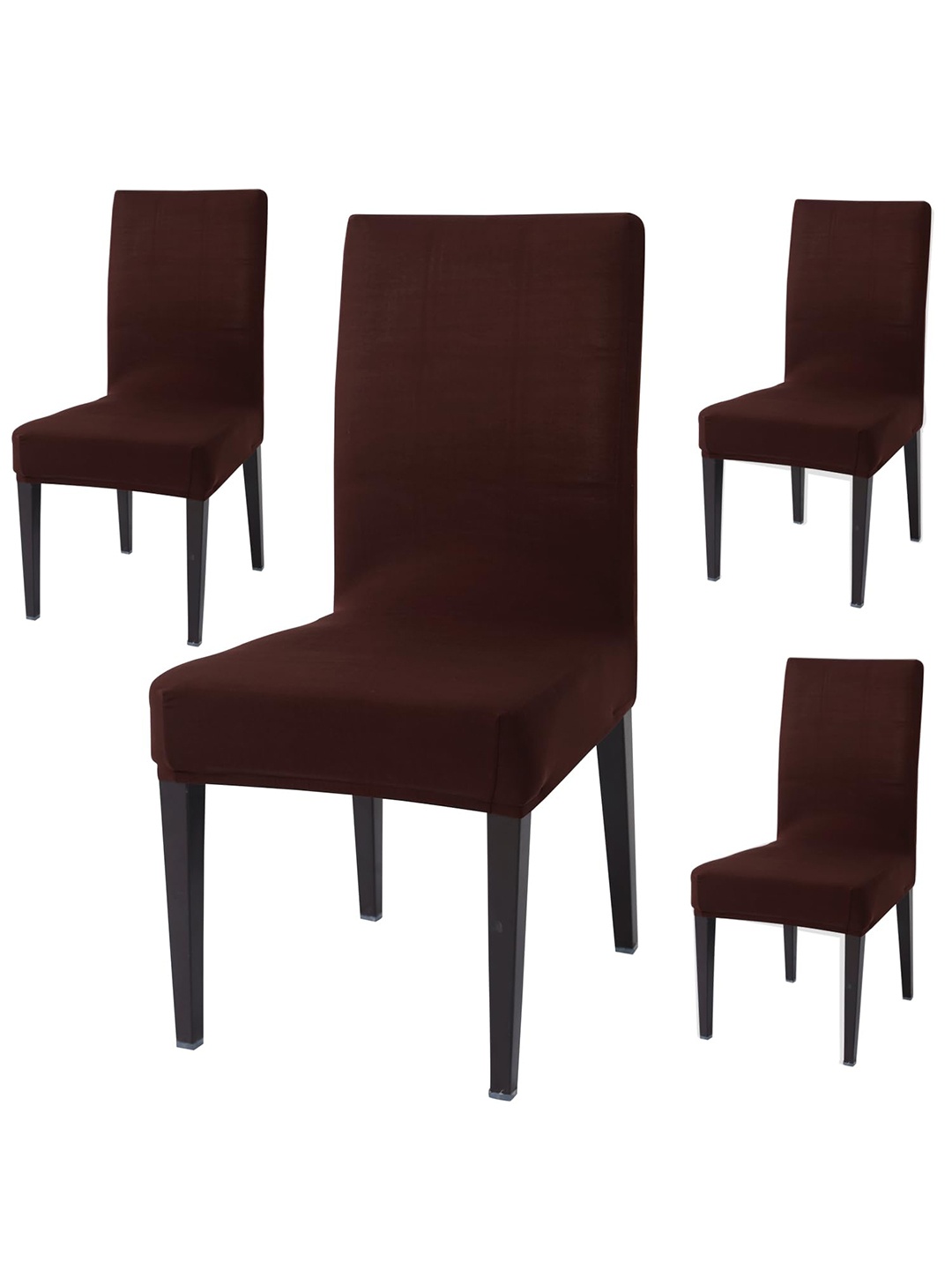 

HOKIPO Brown 4 Pieces Elastic Chair Covers