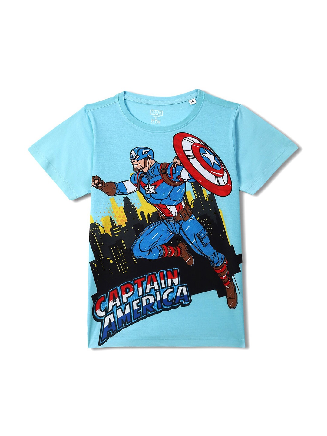 

Wear Your Mind Boys Captain America Printed T-shirt, Blue