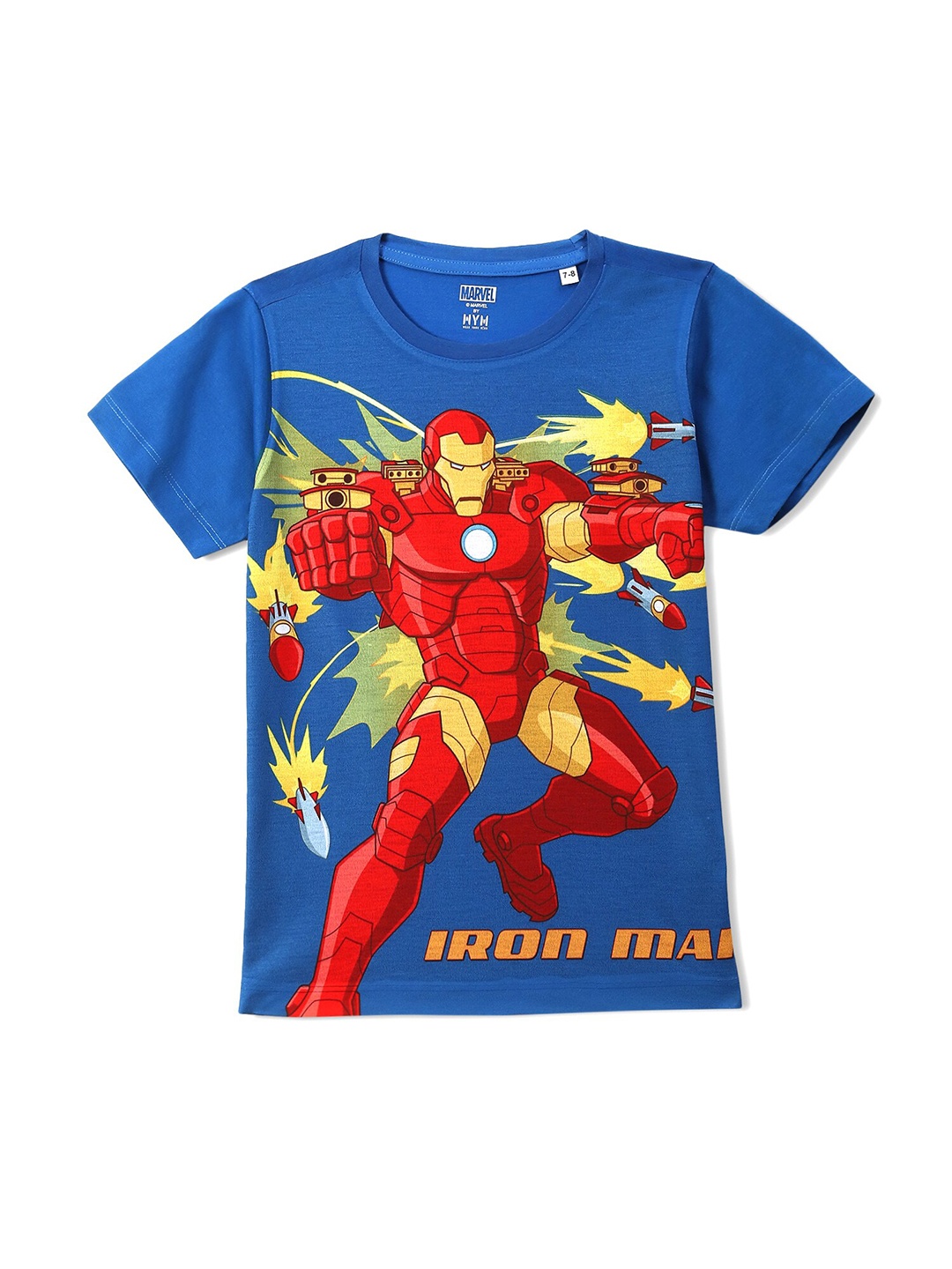 

Wear Your Mind Boys Iron Man Printed Round Neck Short Sleeves Regular T-shirt, Blue