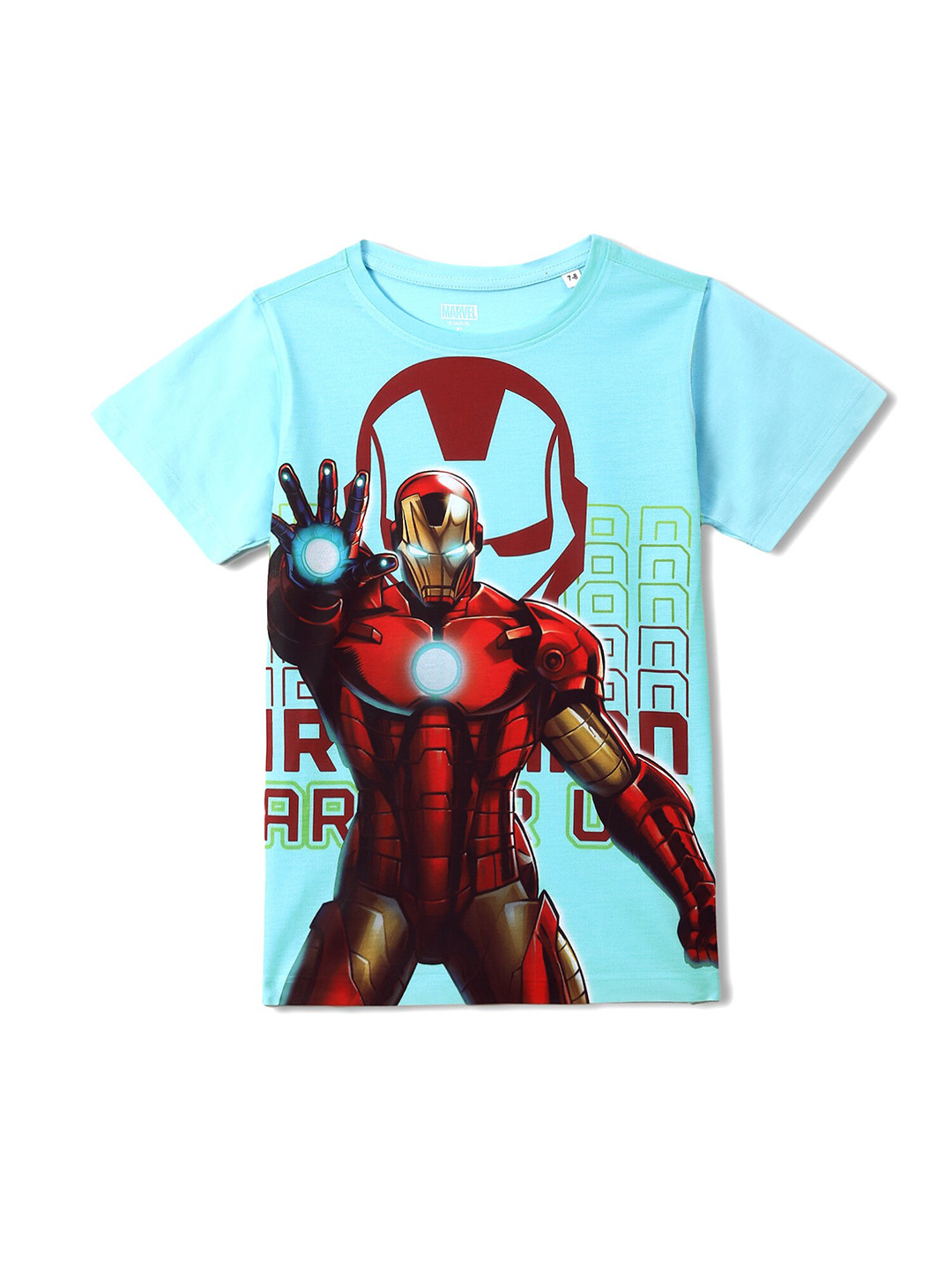 

Wear Your Mind Boys Iron Man Printed Round Neck Short Sleeves Regular T-shirt, Blue