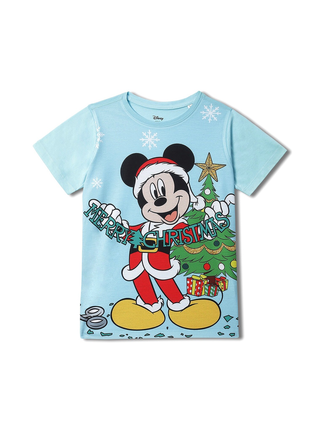 

Wear Your Mind Boys Mickey Mouse Printed Round Neck Short Sleeves Regular T-shirt, Blue