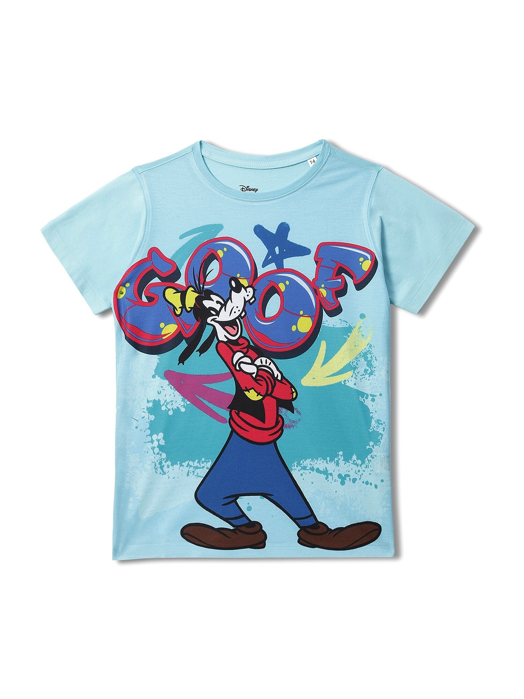 

Wear Your Mind Boys Goofy Printed Round Neck Short Sleeves Regular T-shirt, Blue