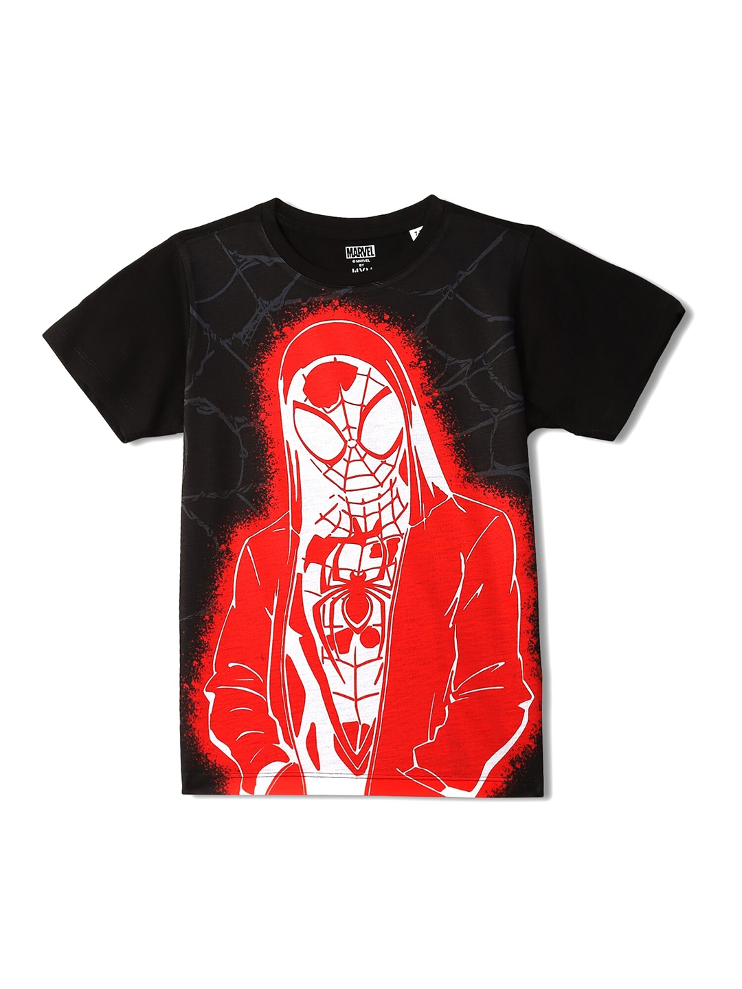 

Wear Your Mind Boys Spider-Man Printed T-shirt, Black