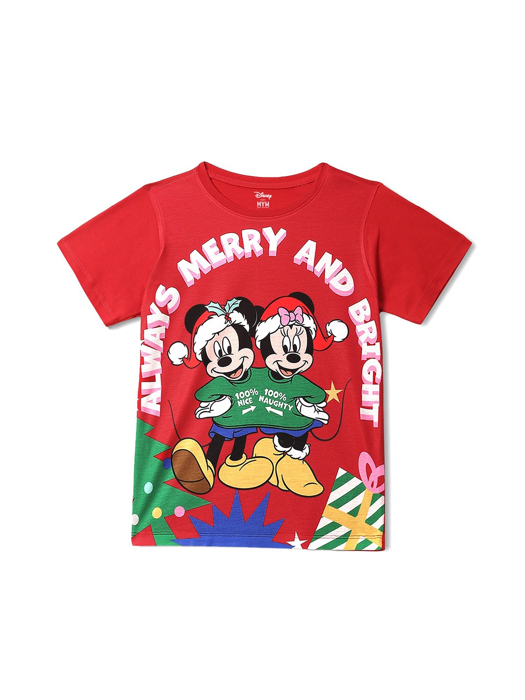 

Wear Your Mind Boys Mickey Mouse Printed T-shirt, Red