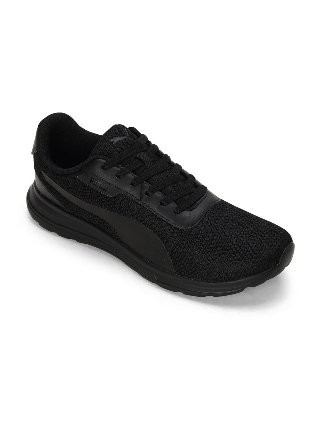 

Puma Men Razz Textured Leather Running Shoes, Black