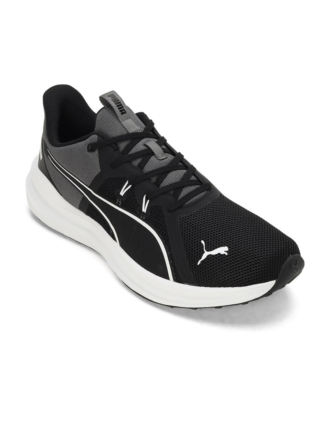 

Puma Men Exotine Textured Leather Running Shoes, Black