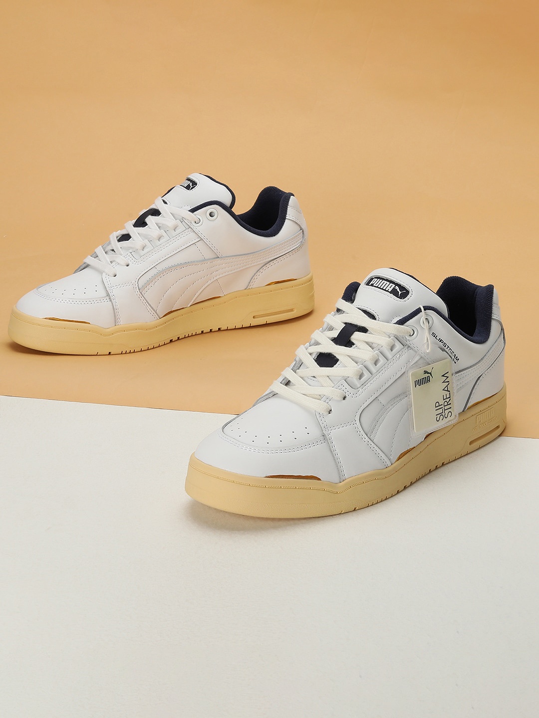 

Puma Unisex Slipstream Lo "The Never Worn" II Leather Lace-Up Sneakers, White