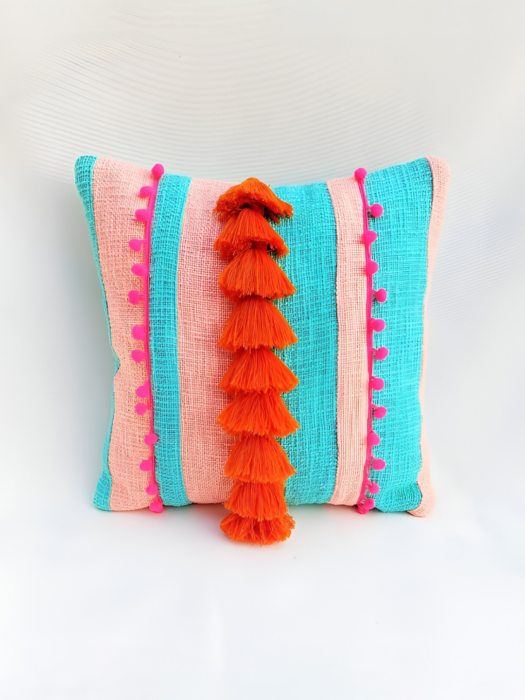 

THROWPILLOW Blue & Orange Square Cushion Cover
