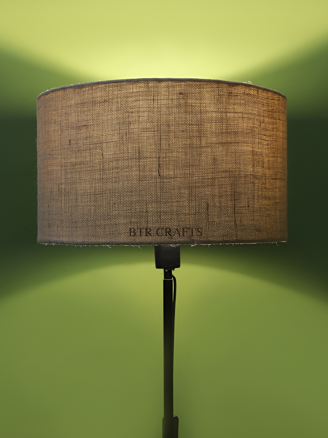 

BTR CRAFTS Brown Textured Drum Floor Lamp